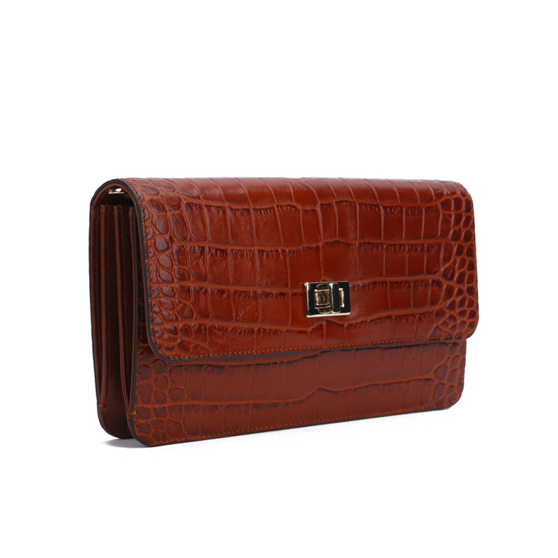 croc leather women wallet