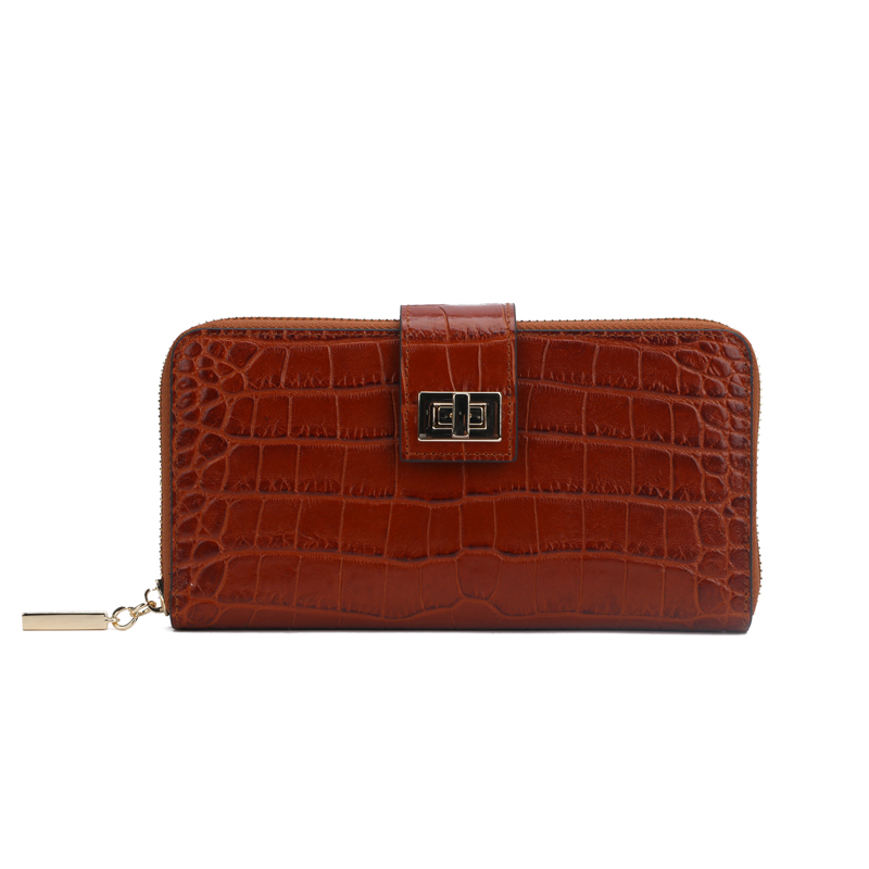 croc leather women wallet