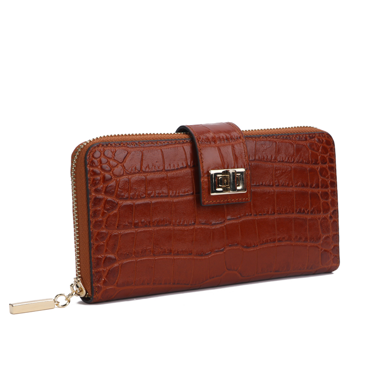 croc leather women wallet