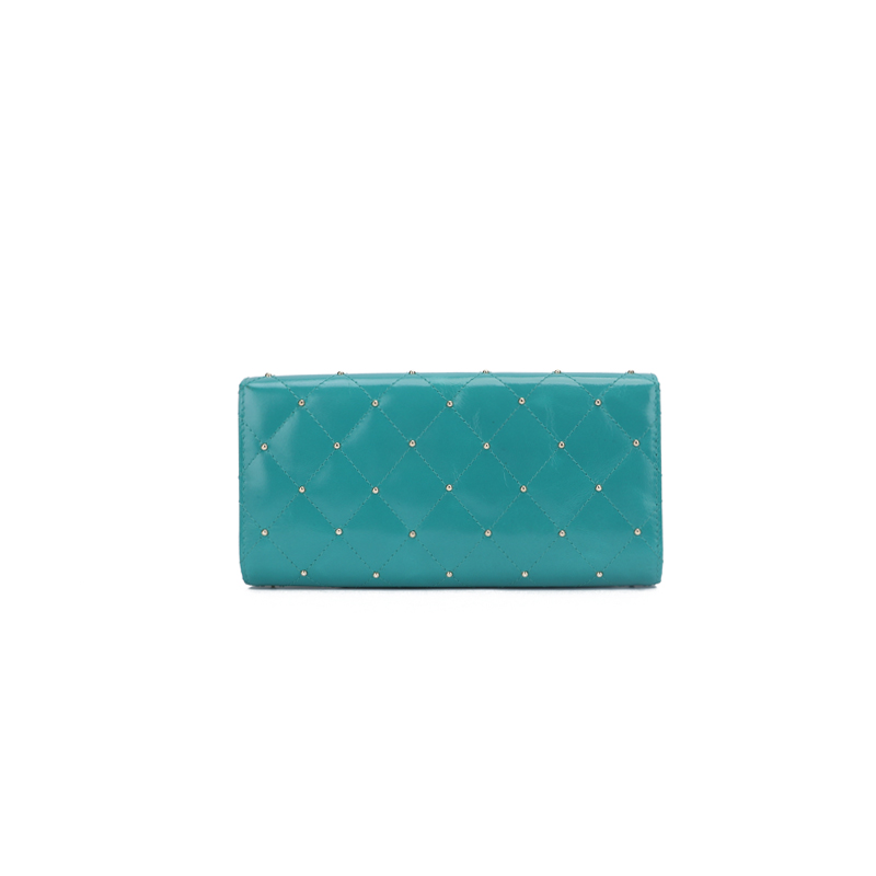 quilting leather women wallet with studs