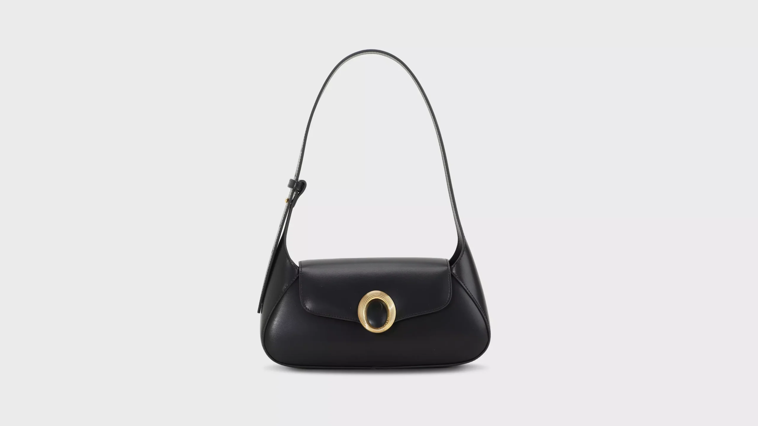 Leather Baguette Bag in Water Ripple Grain – S9816