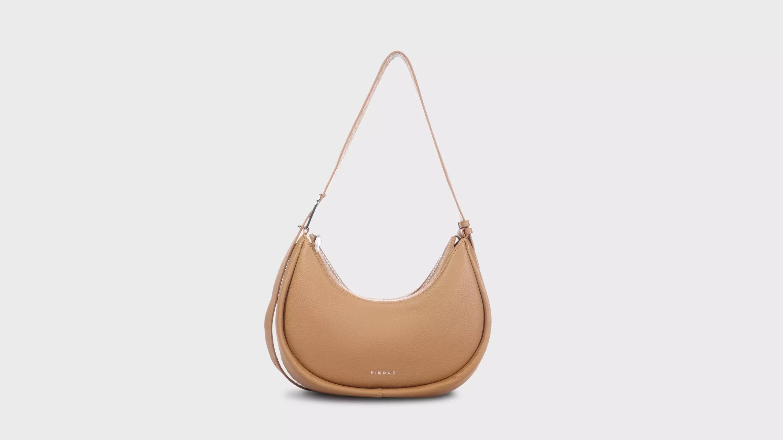 Leather Half Moon Bag in Cowhide Pebble Grain – S10504