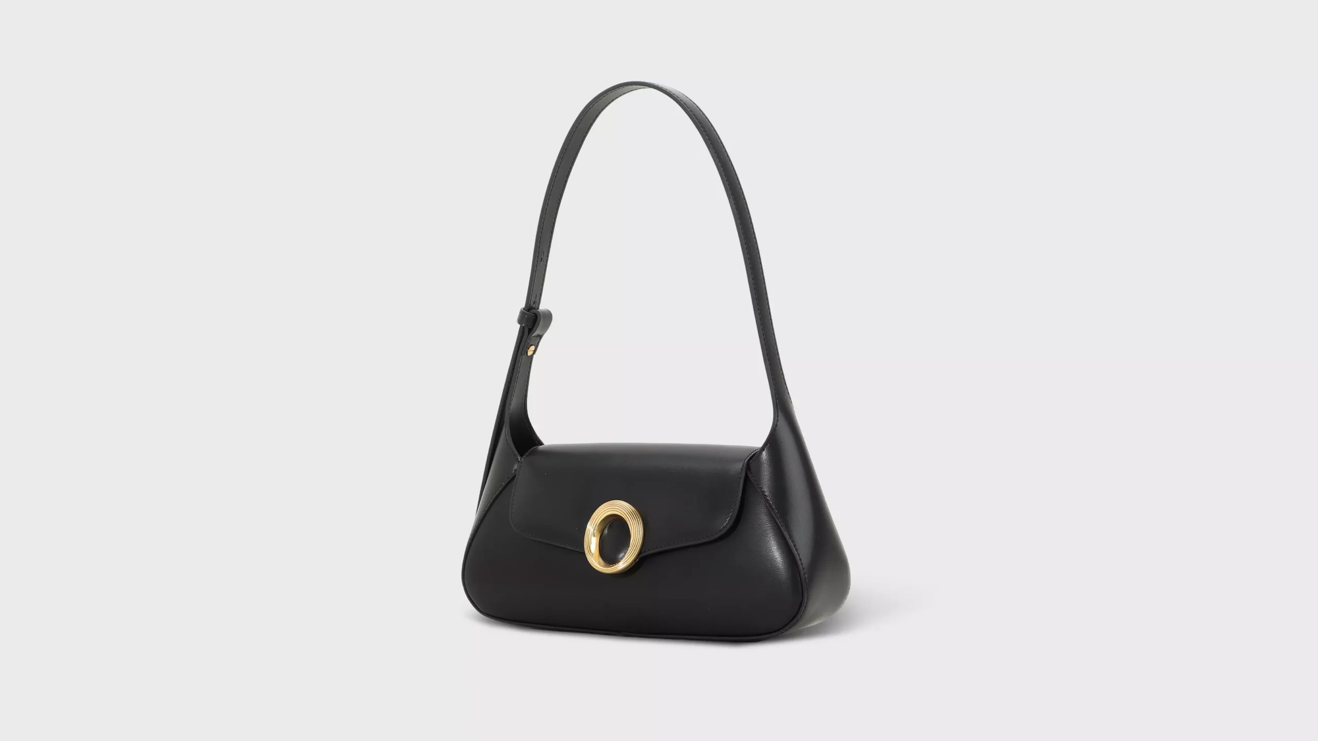 Leather Baguette Bag in Water Ripple Grain – S9816