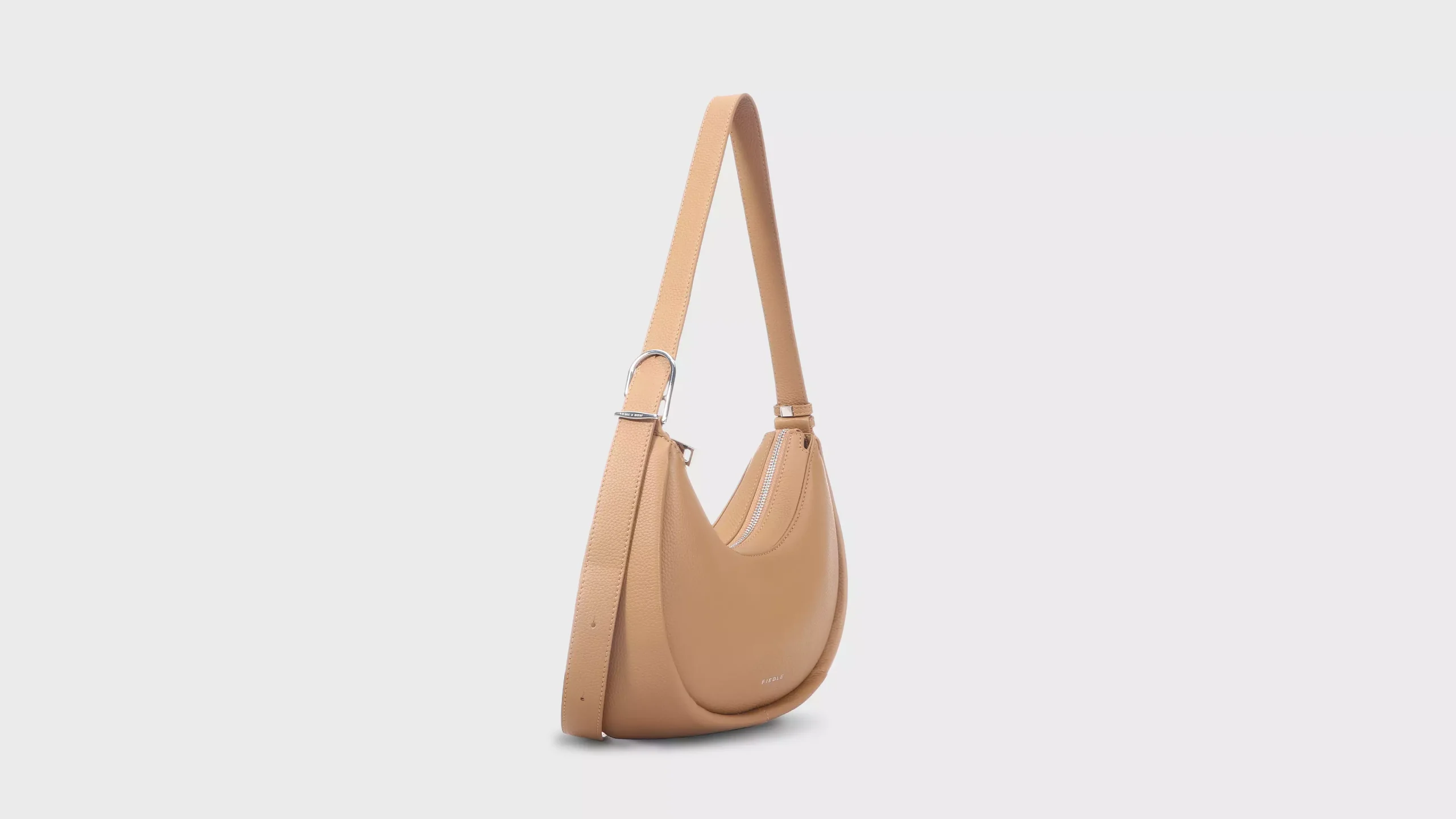 Leather Half Moon Bag in Cowhide Pebble Grain – S10504