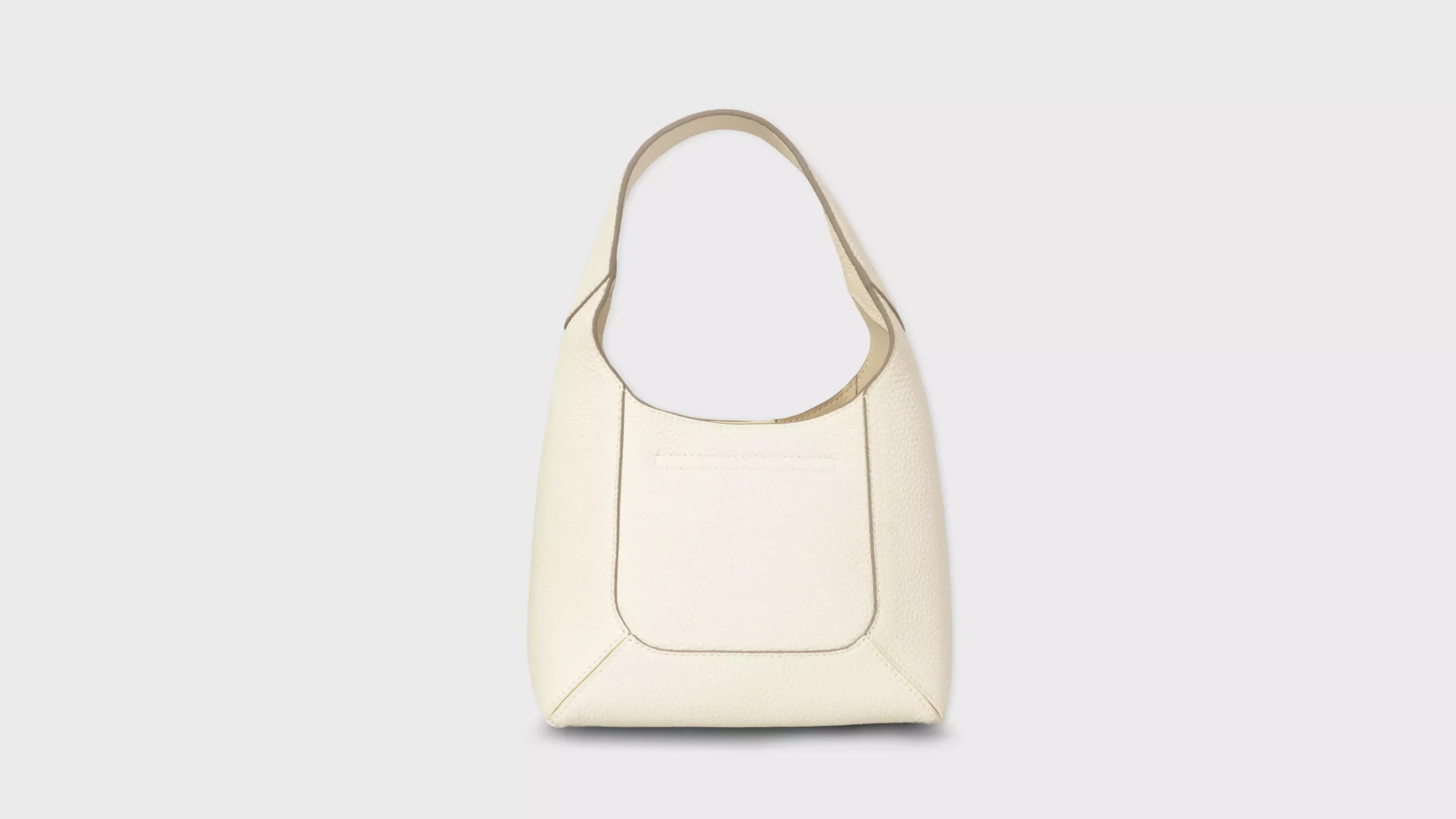 Leather Hobo Bag in Pebble Grain (Medium) – S9957