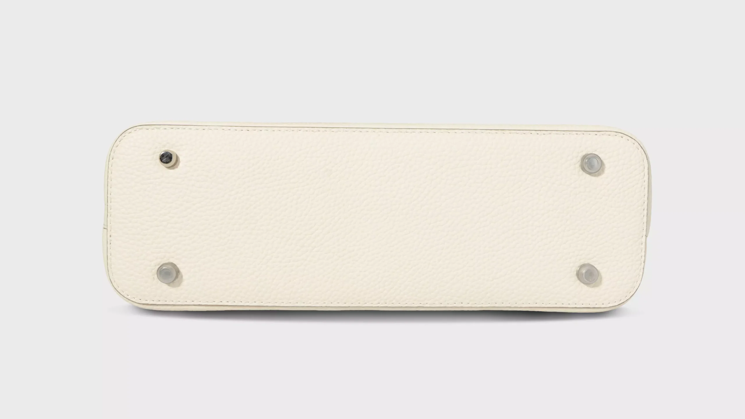 Leather Dome Bag in Cloud White Grained Cowhide – S9964