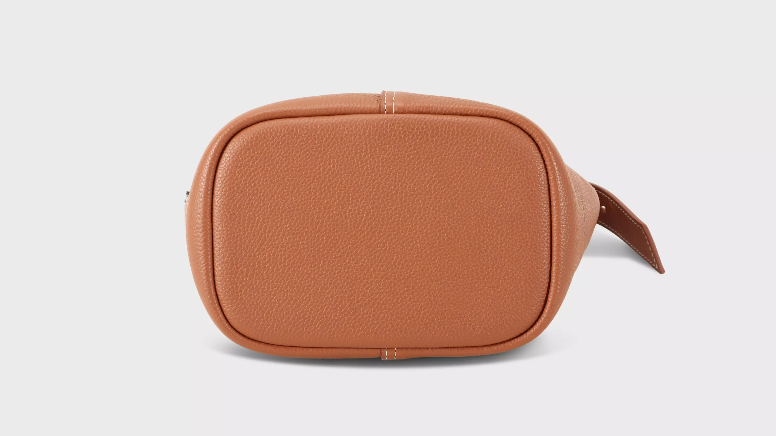 Leather Hobo Bag in Cognac Brown Pebble Grain – S11906 (Small)