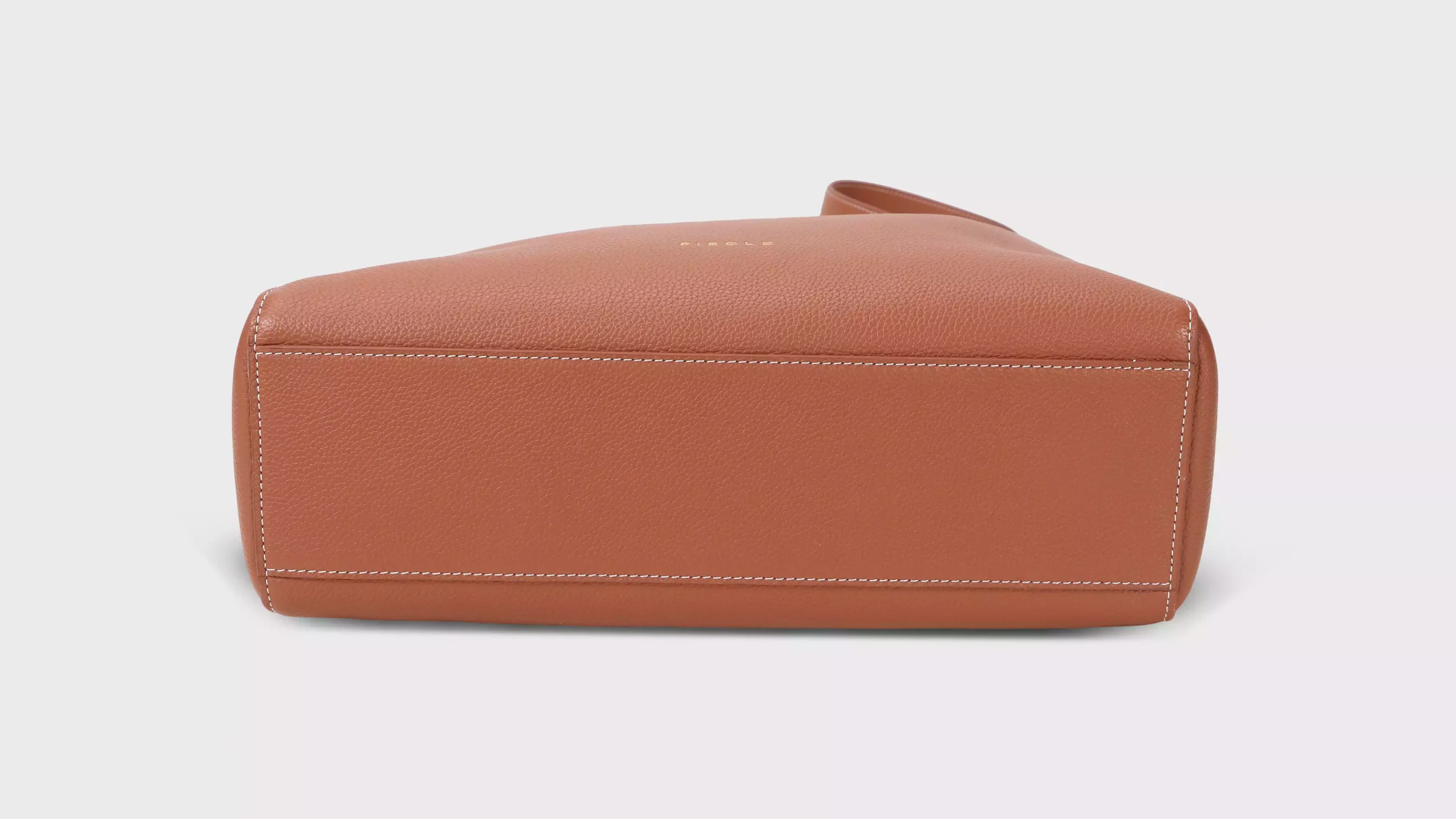 Leather Hobo Bag in Cognac Brown Pebble Grain – S11907 (Large)